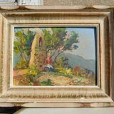 Fortuné Car (1905-1970) painting of a Provençal landscape, oil on canvas.