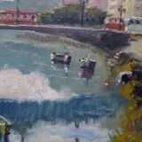 Oil on canvas Bilbao signed Lazarotti