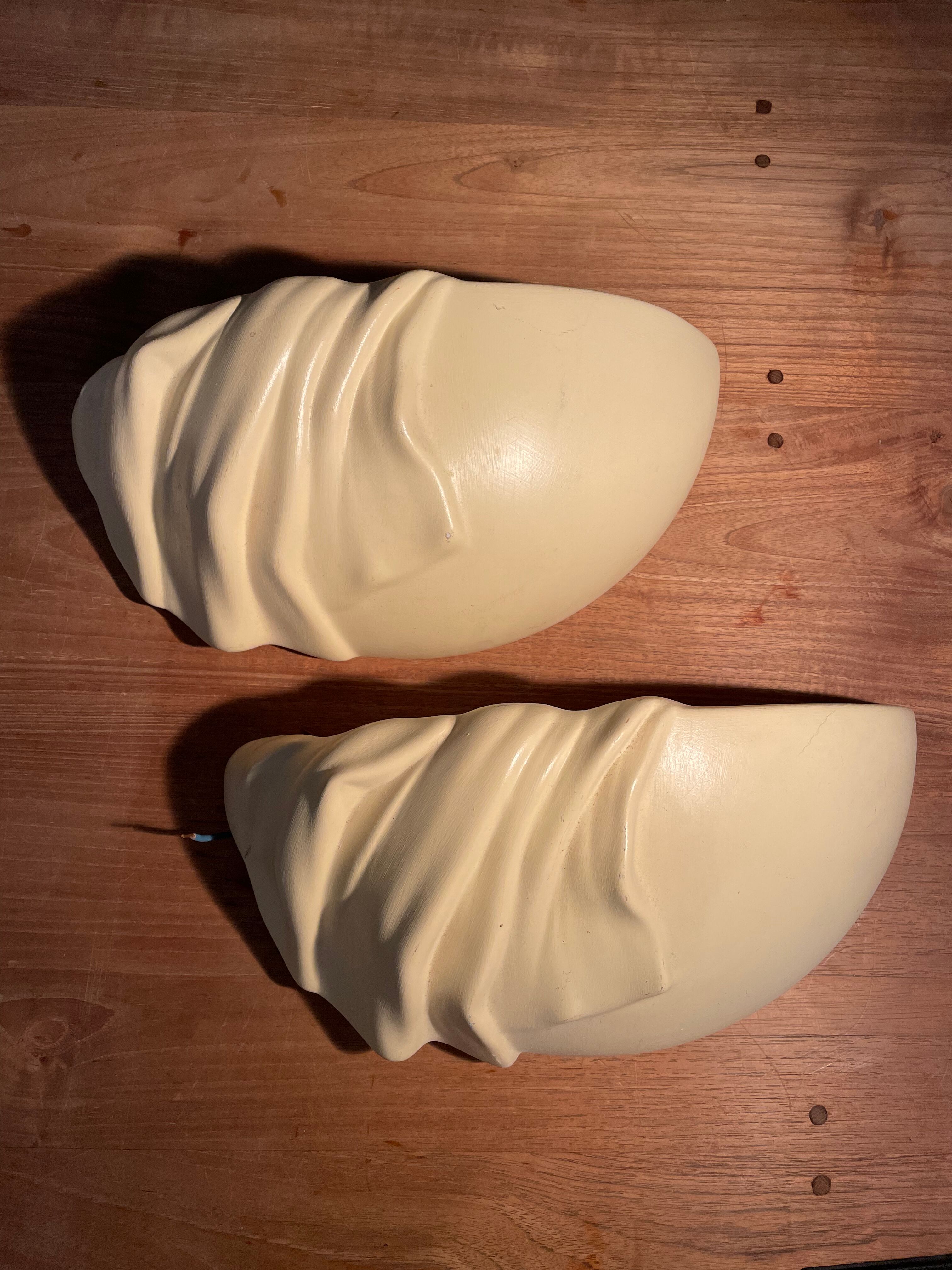 Pair of wall lamp painted plaster classiqus style