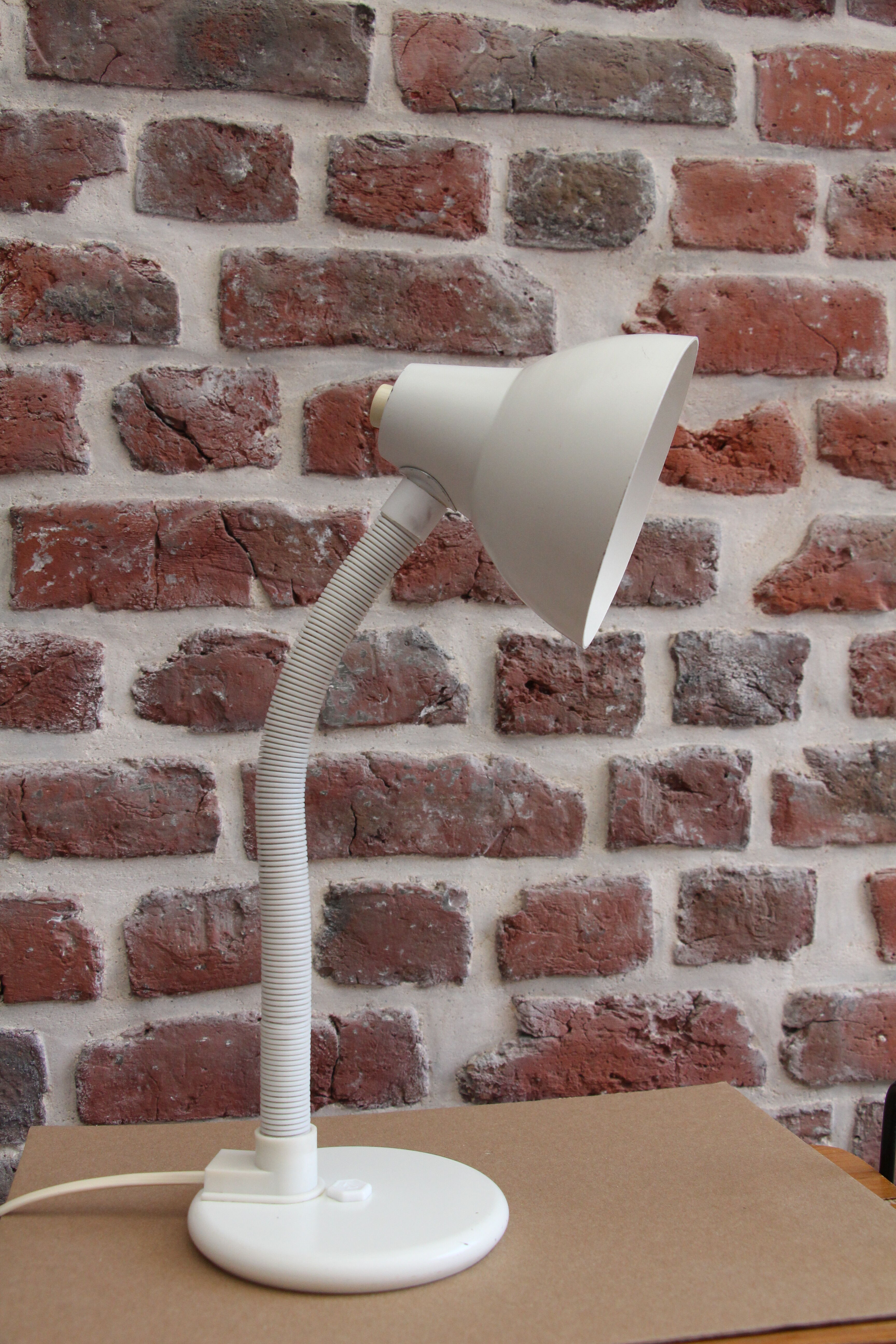 White aluminor desk lamp 80's