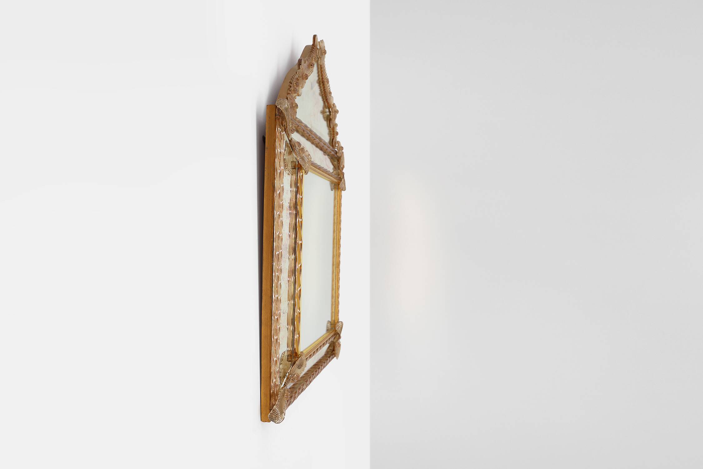 Rare large Venetian Mirror in Murano glass by  Art Venitien, model Campanil