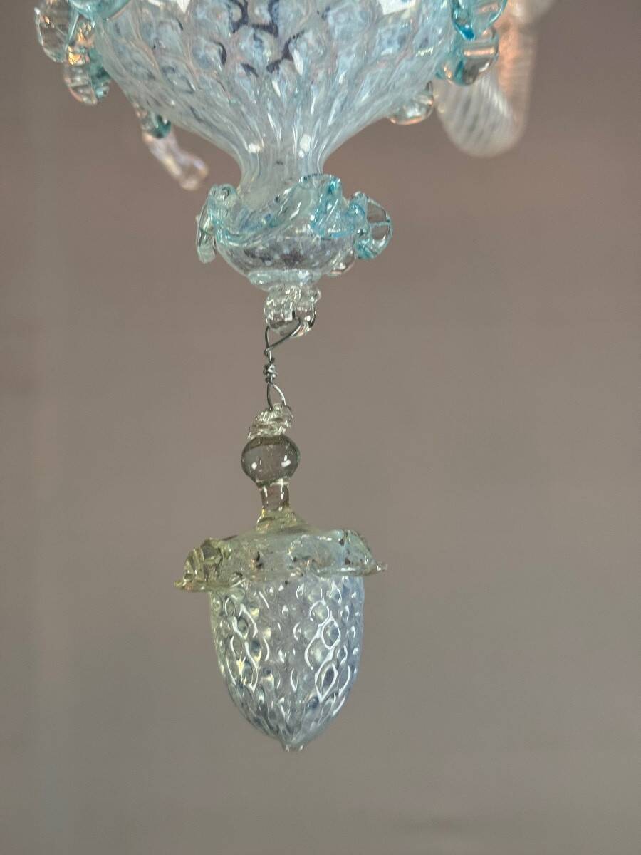 Venetian Murano Glass Chandelier in Shades of Blue, Circa 1950