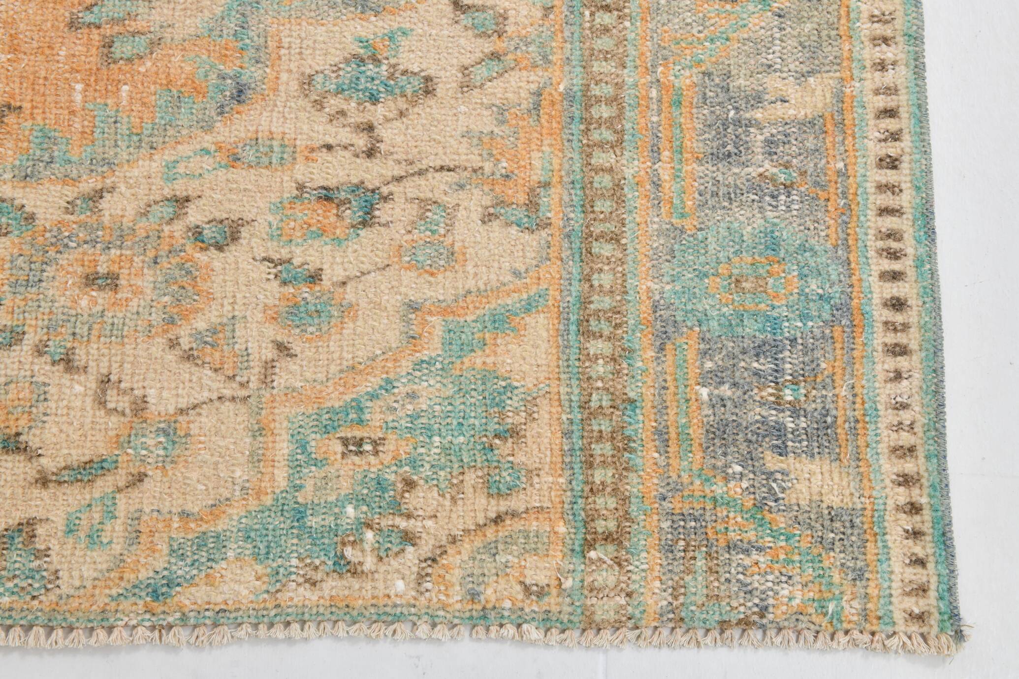 6x9 Pale Orange Oriental Vintage Rug 182x270Cm SK 21429