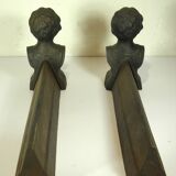 Pair of cast iron fire dogs