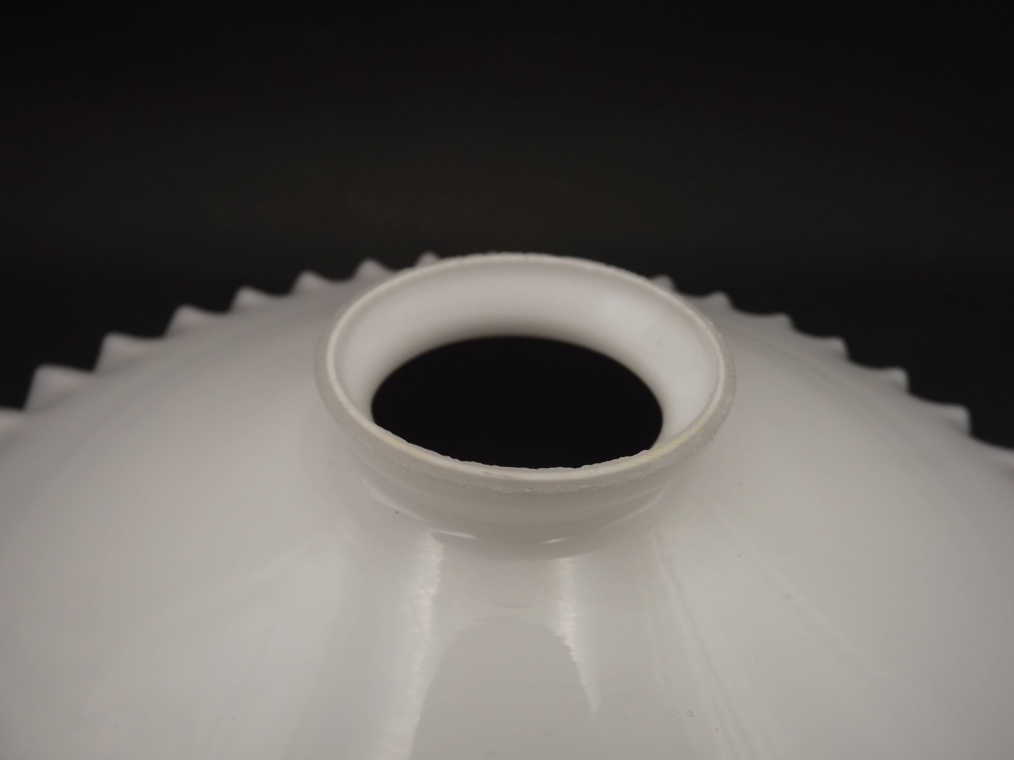 Opaline white glass pendant lampshade with scalloped edge 256