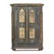 Antique Rustic Farmhouse Folk Art Painted Bridal Cabinet 1882