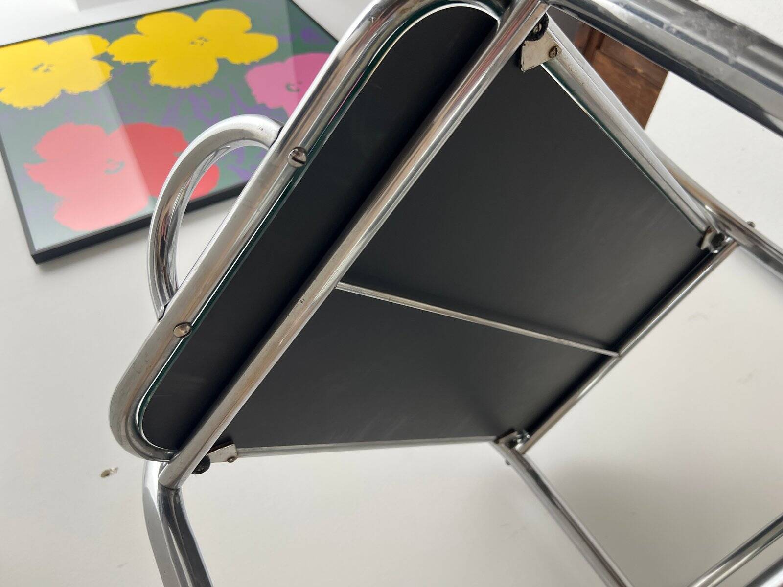 Art Deco Chromed Steel Bar Cart by Robert Mallet-Stevens, France, 1925