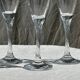 Set of 5 glass champagne flutes with twisted ribbed base