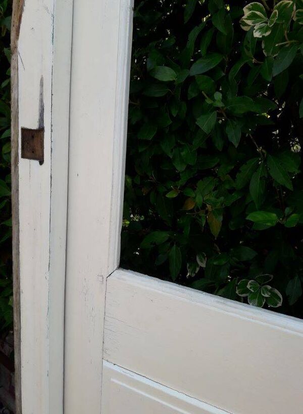 Porte ancienne vitrée 211,5x105,5cm et son cadre porte d'entrée