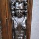 Italian Renaissance style caryatid bookcase in blackened wood