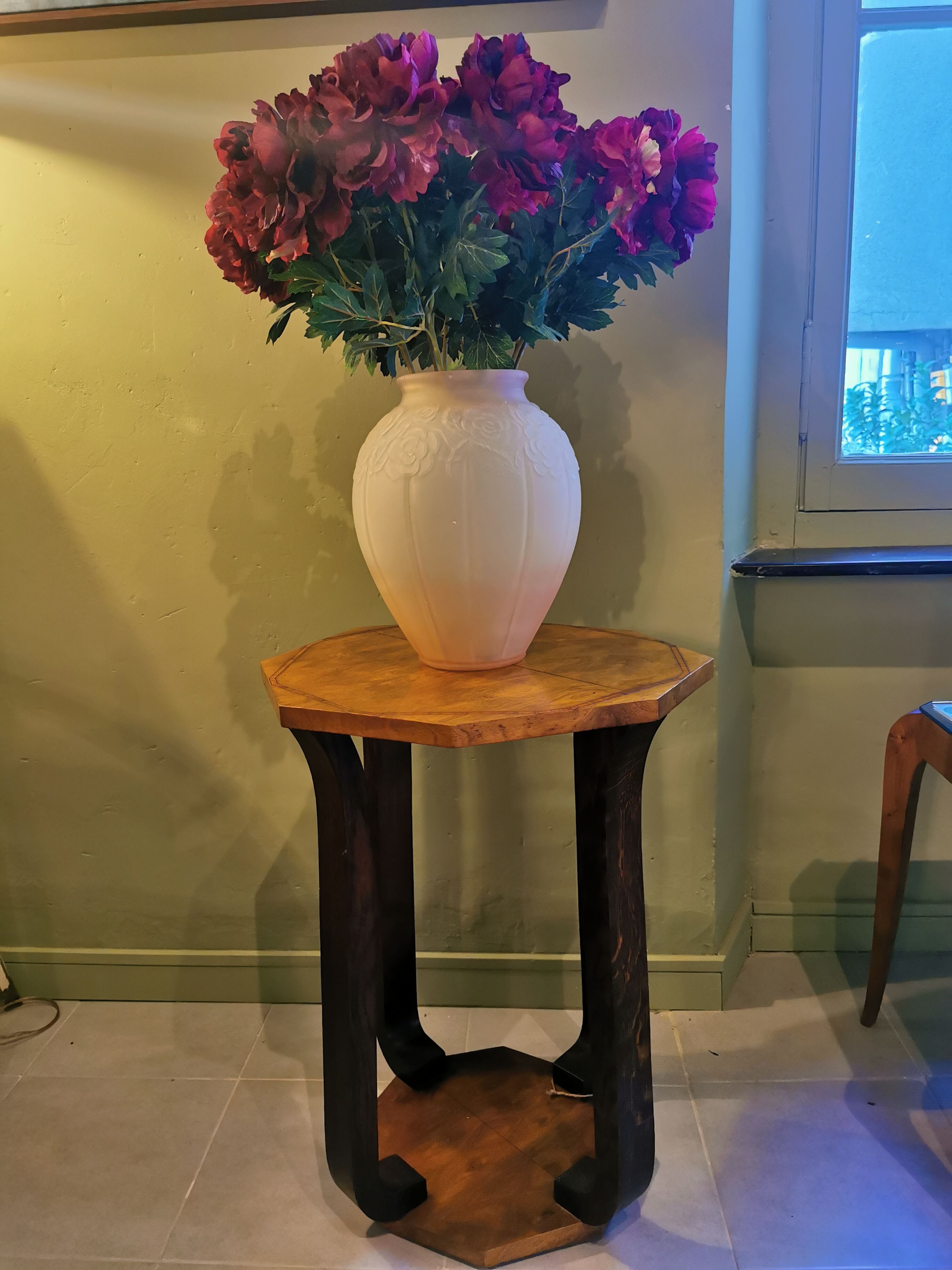 Octagonal art deco pedestal