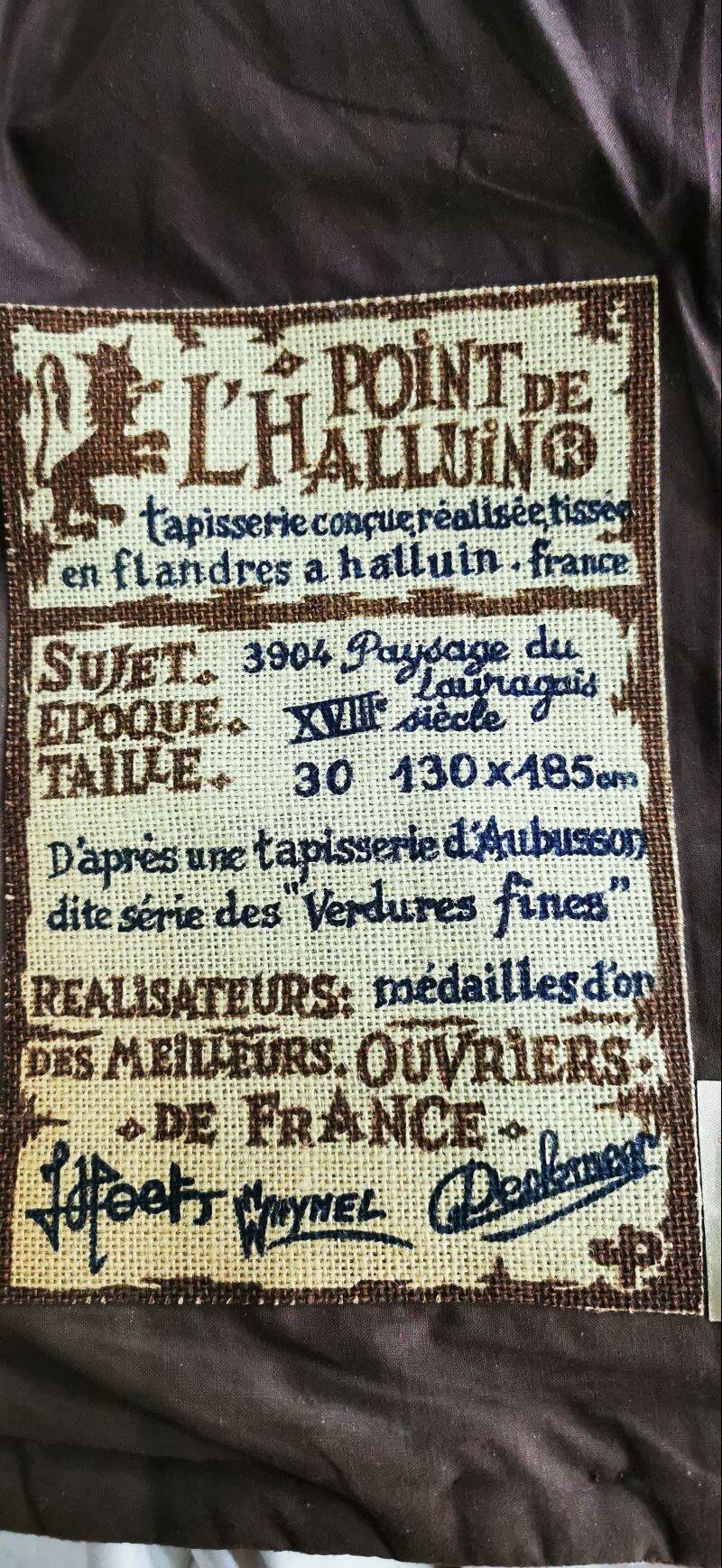 Flanders Wall Tapestry - Point de l'Halluin 130x185 cm
