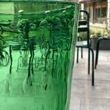 Vase conique en verre bullé