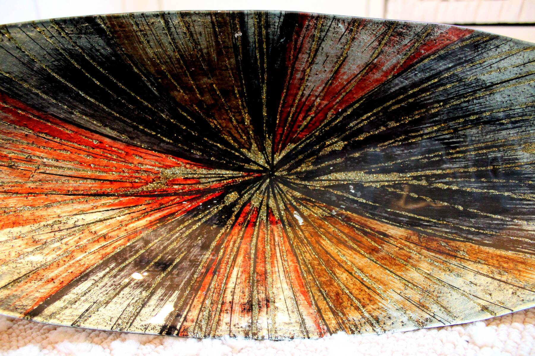 Large Glass Dish - Long. 46 cm! - Art Deco