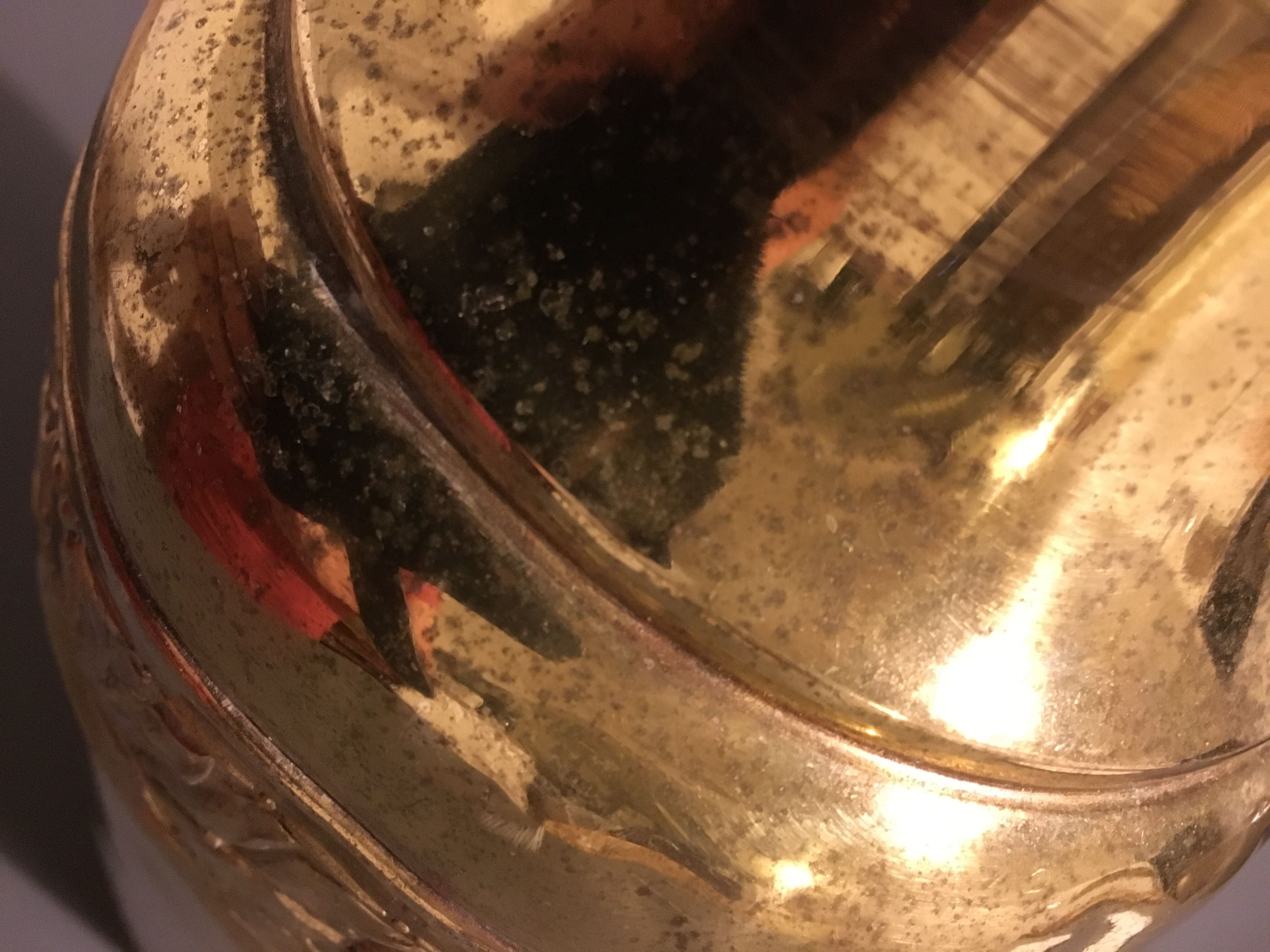 Yellow copper vase signed gbn art deco