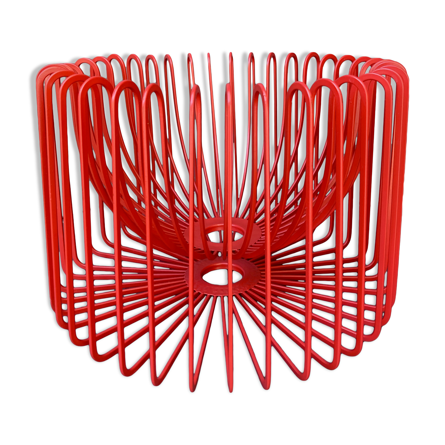 Coupe à fruit design metal rouge