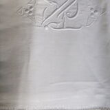 Old sheet linen embroidery monogram day curtain fabrics