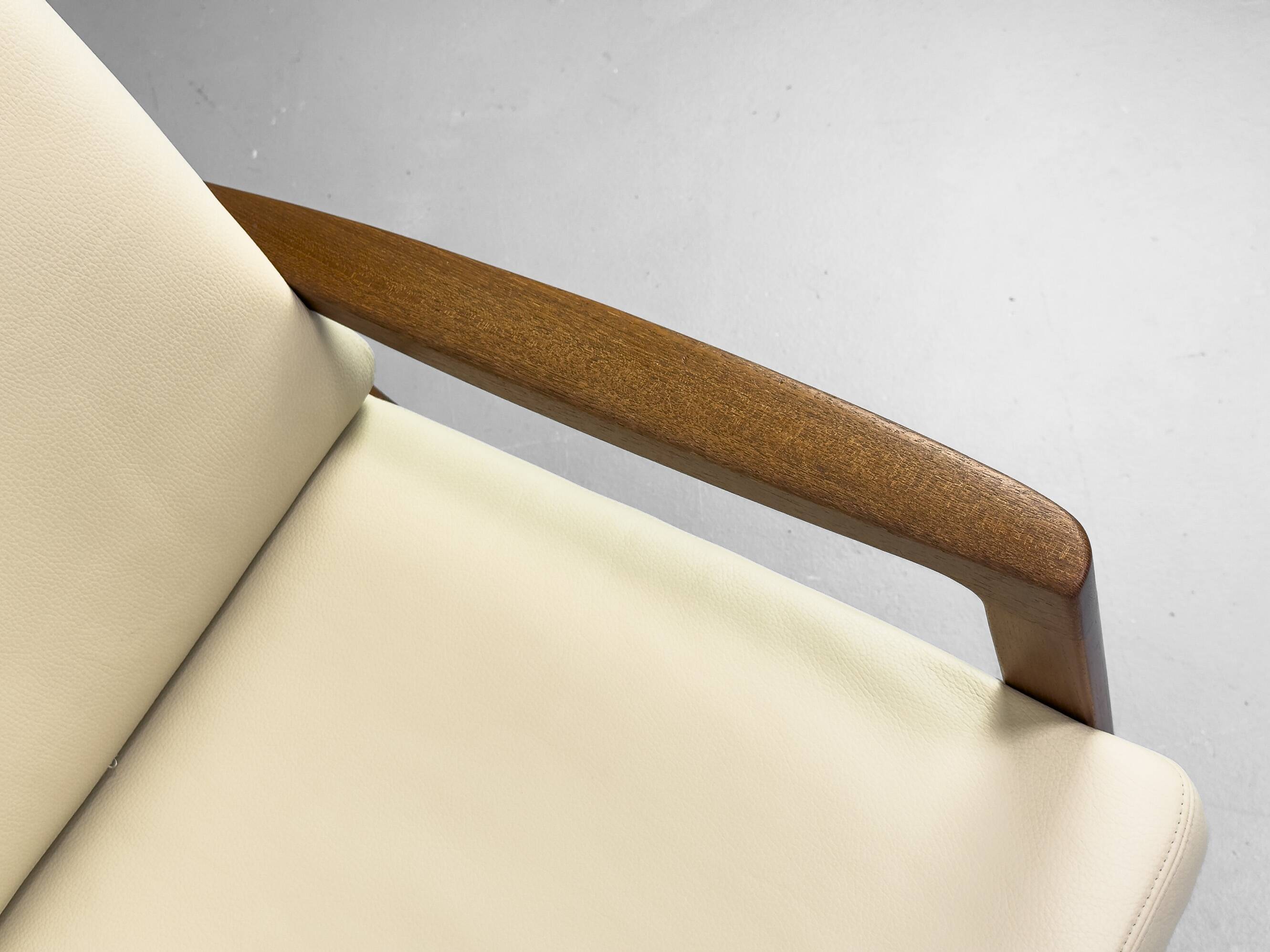 3-Seater Senator Sofa in Leather and Teak by Ole Wanscher for Cado, 1977