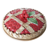 Large earthenware dish, slipware finish, Sarreguemines, France.