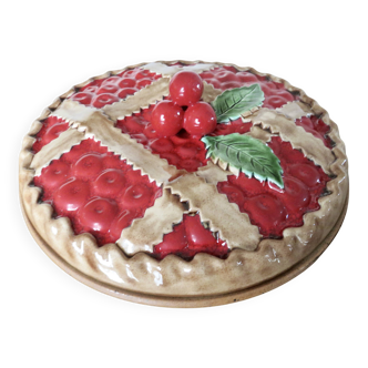 Large earthenware dish, slipware finish, Sarreguemines, France.