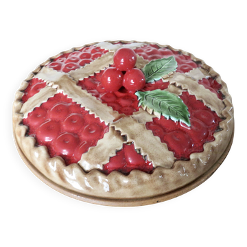 Large earthenware dish, slipware finish, Sarreguemines, France.