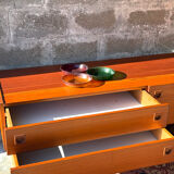 Scandinavian low sideboard in teak, 1960s/70s