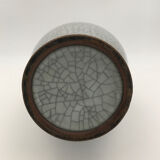 Vase gris forme HU céramique craquelée Chine