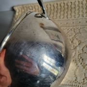 Silver-plated metal planter pot