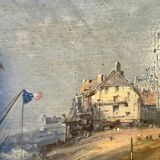 Tableau, Marine sur la côte d’Opale XIX siècle