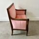 Large pink velvet armchair