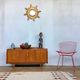Hifi tv stand enfilade Scandinavian style 1960 vintage teak feet compass