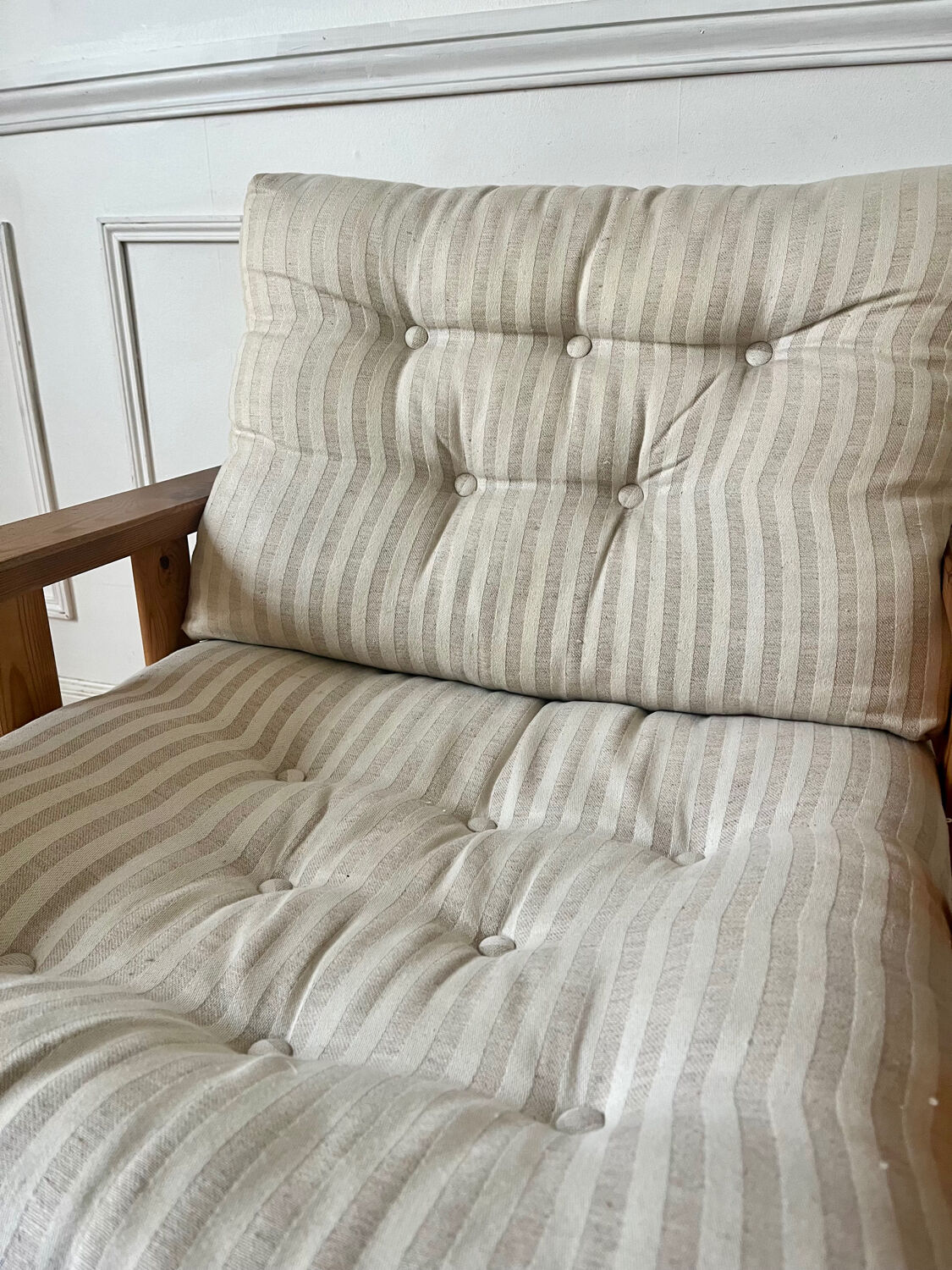 Pair of pine armchairs, 1980s, Sweden