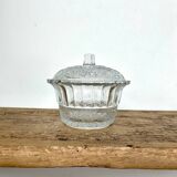 Vintage chiseled glass sugar bowl