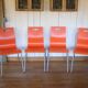 1970s metal and wood chairs