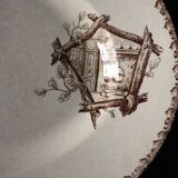 Oval sepia Oxford ironstone plate