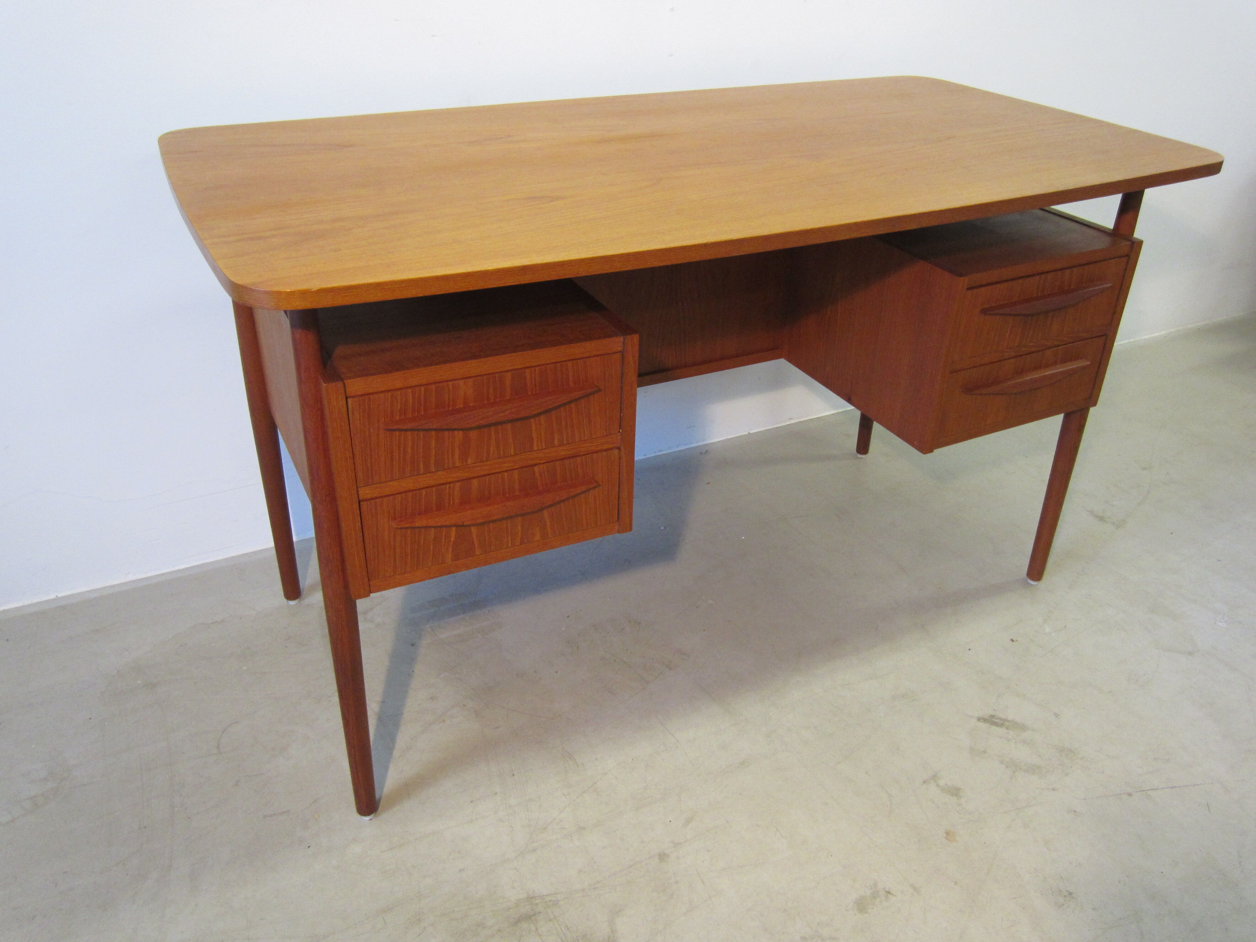 Scandinavian teak desk by Gunnar Nielsen Tibergaard, Denmark