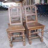 Set of 6 country chairs in solid oak