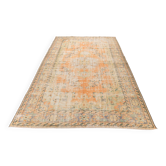6x10 Peach Orange Large Vintage Rug, 184x290 Cm