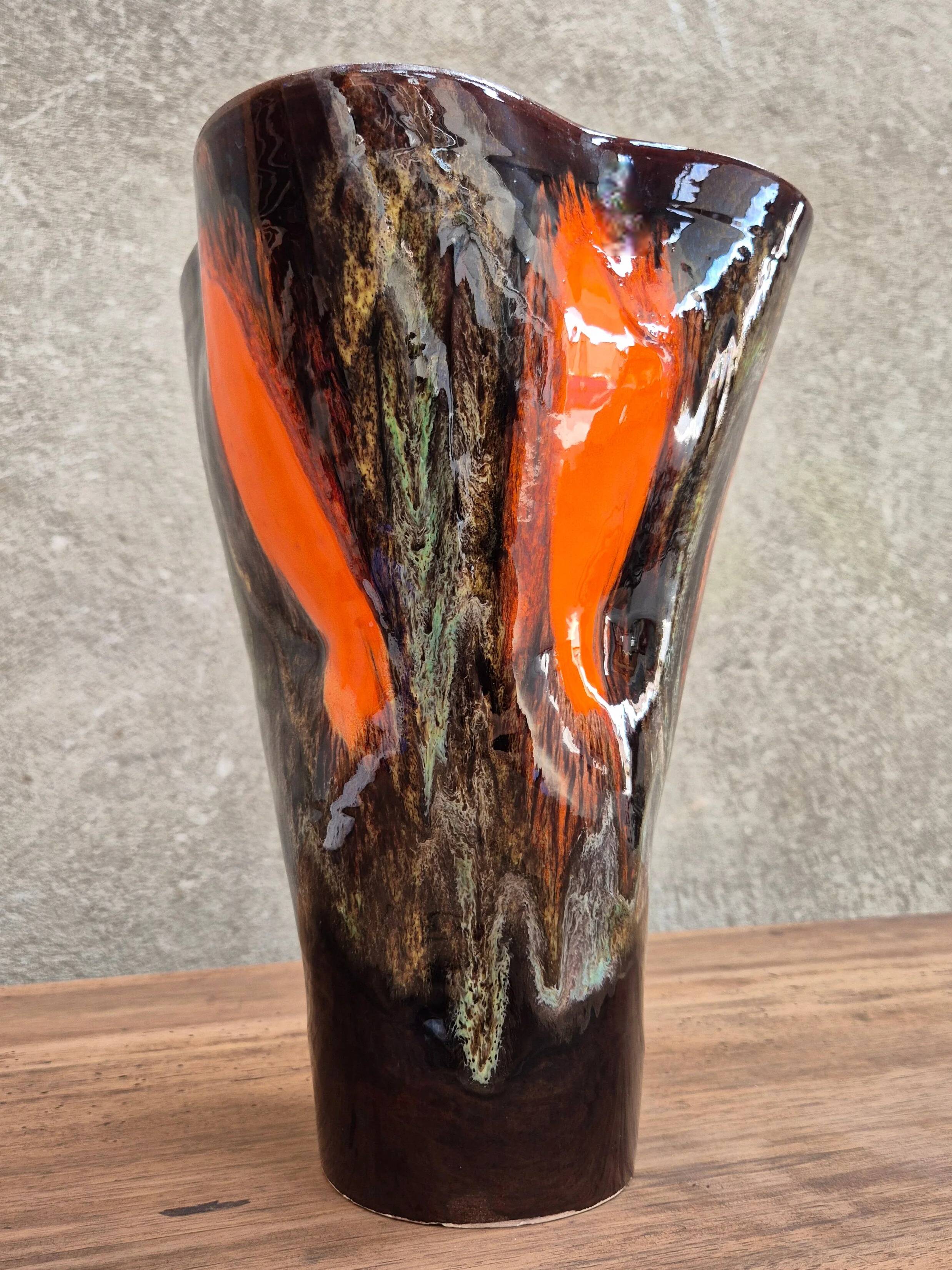 Vase en céramique marron Vallauris