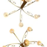 Pair of metal dore pendant lamps