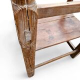 Old Spanish pine wood arm chair