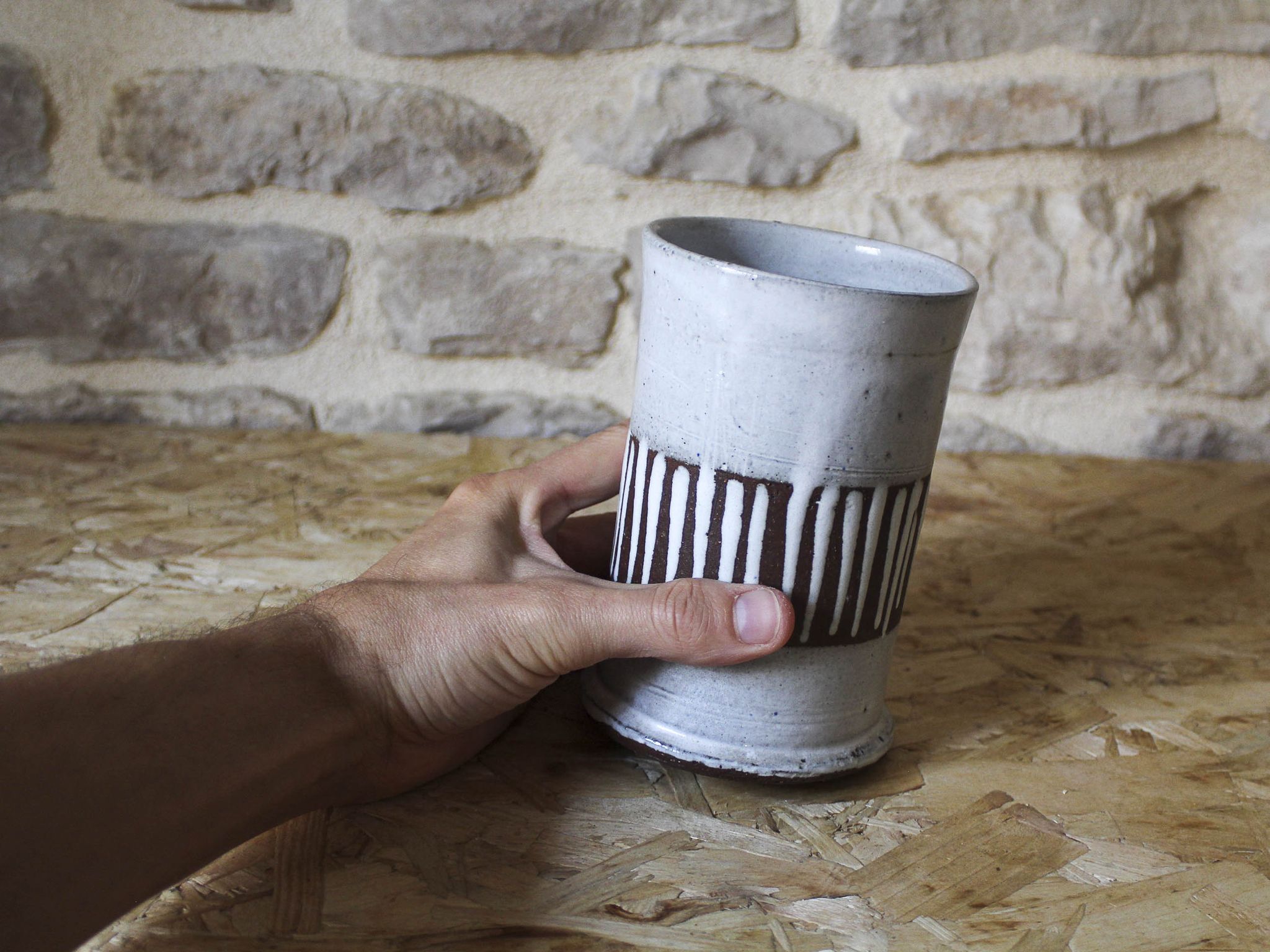 Vase rouleau en grès émaillé Albert Thiry