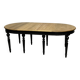 Elegant extendable oak table and black legs, 6/16 covers