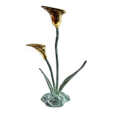 Brass flower candle holder
