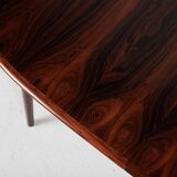 Midcentury Danish oval dining table in rosewood 1960s - with 2 extensions