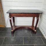 Old mahogany console with marble top
