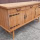 Console table in rattan and bamboo, (Attributed to Audoux-Minet)