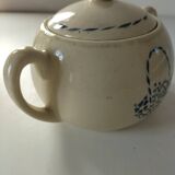 Sucrier HBCM modèle Paradis en terre de fer décor panier bleu