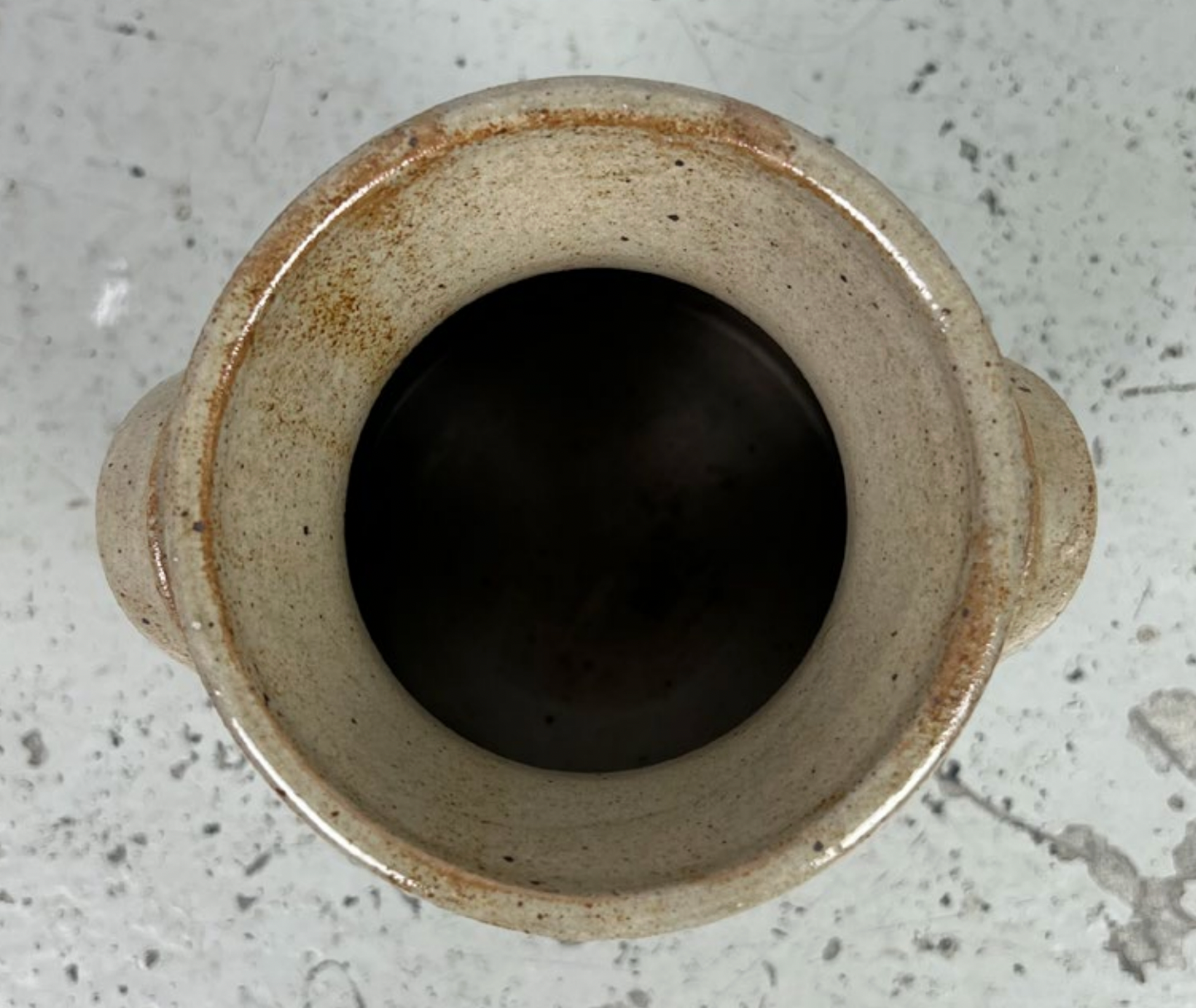 Pot en grès beige vintage
