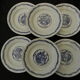 6 flat plates in earthenware from SAINT AMAND. Blue decoration.
